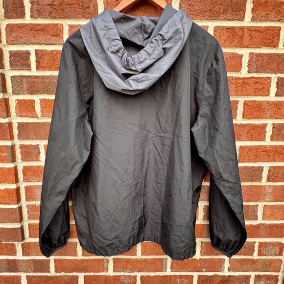 Pink Victoria's Secret Windbreaker XS Black Gray Hooded 1/2 Zip Pullover - Picture 2 of 9